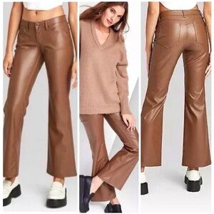 NWT Wild Fable Low Rise Flare Faux Leather Pants